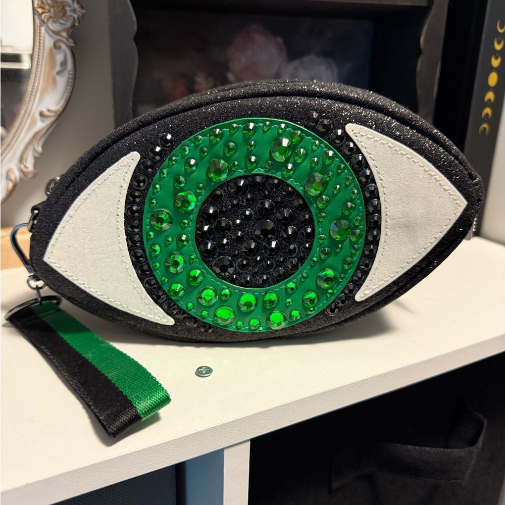 Evil eye Black and Green Clutch
